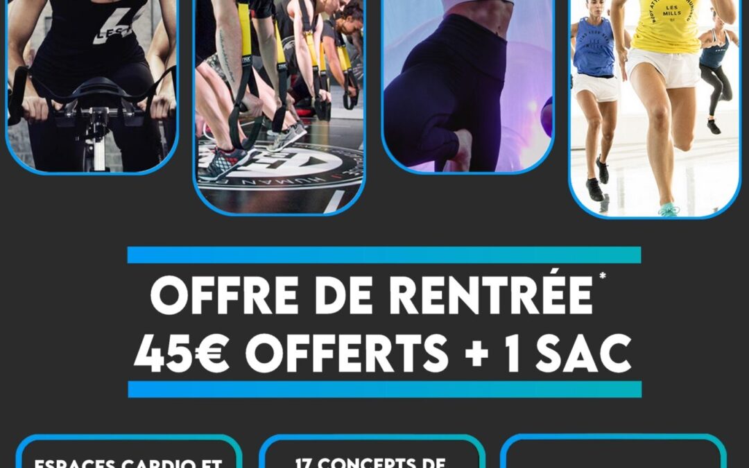 Rentrée 2023 : Transformez Votre Vie avec Gymnesia Crolles – 45€ Offerts et un Sac pour un Abonnement Premium de 12 Mois !